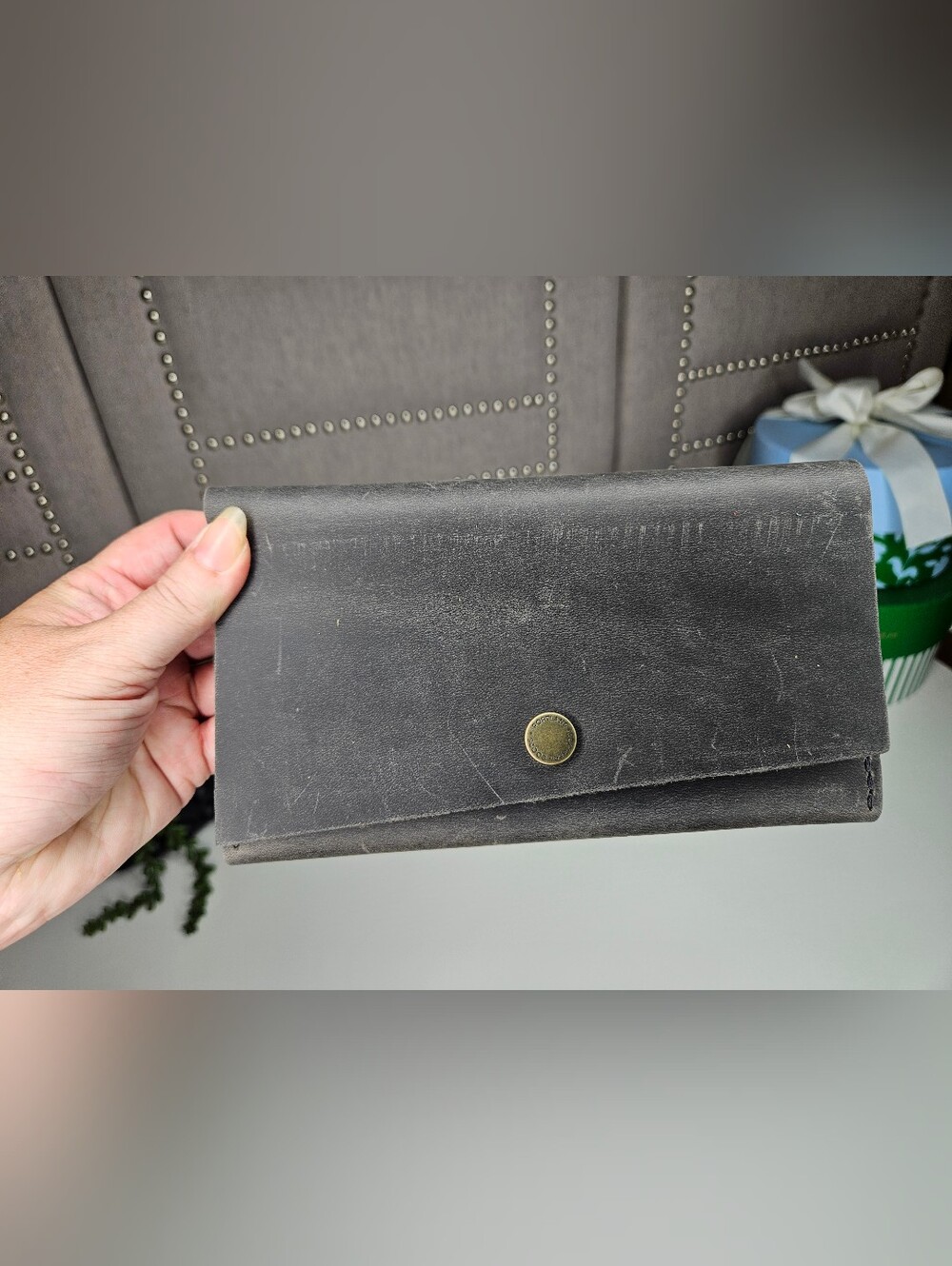 Portland Leather Goods Full Moon Grey Rancher Wallet